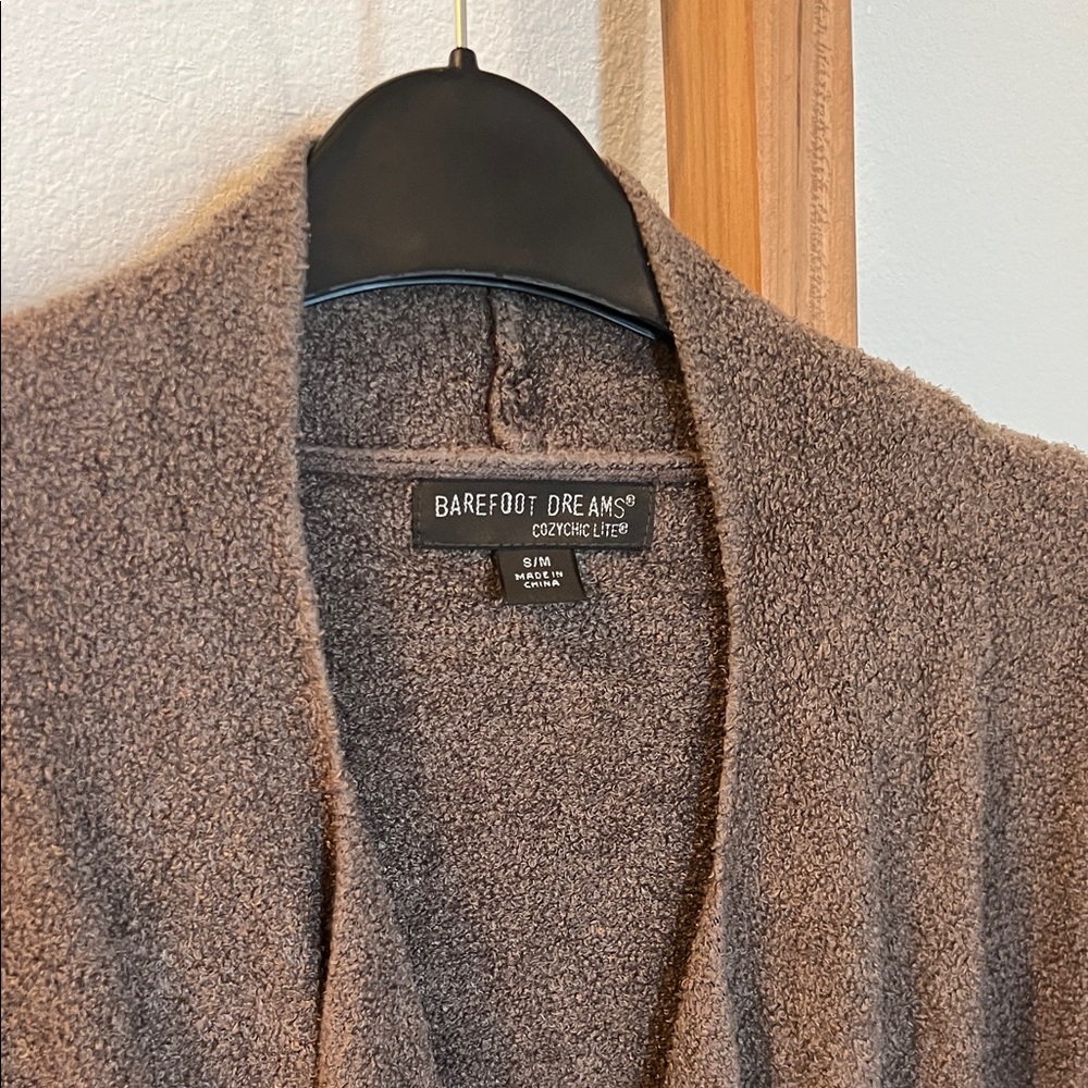 Barefoot Dreams Cozy Lite Open Cardigan - Taupe Gray